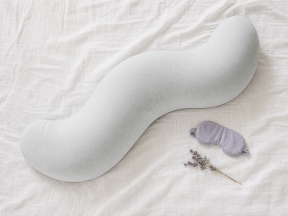 Top-down view of the full double-wave body pillow shape